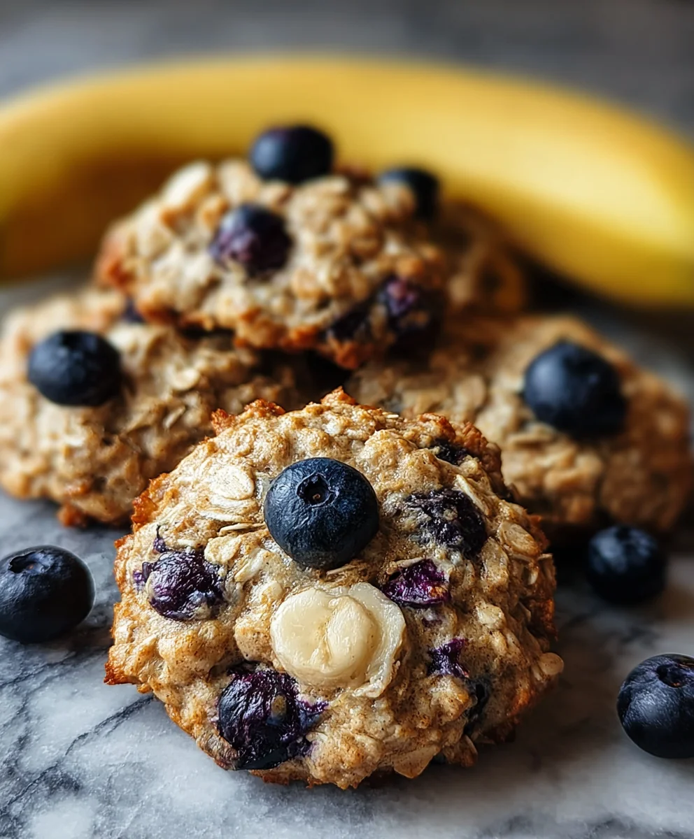 Easy Banana Blueberry Breakfast Cookies