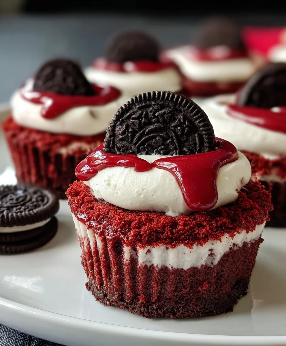Mini Red Velvet Oreo Cheesecakes-Decadent Treat