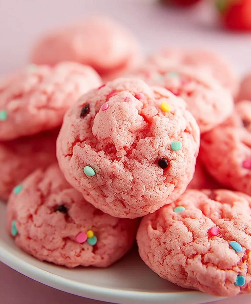Easy Strawberry Cake Mix Cookies - Quick & Delicious Treats