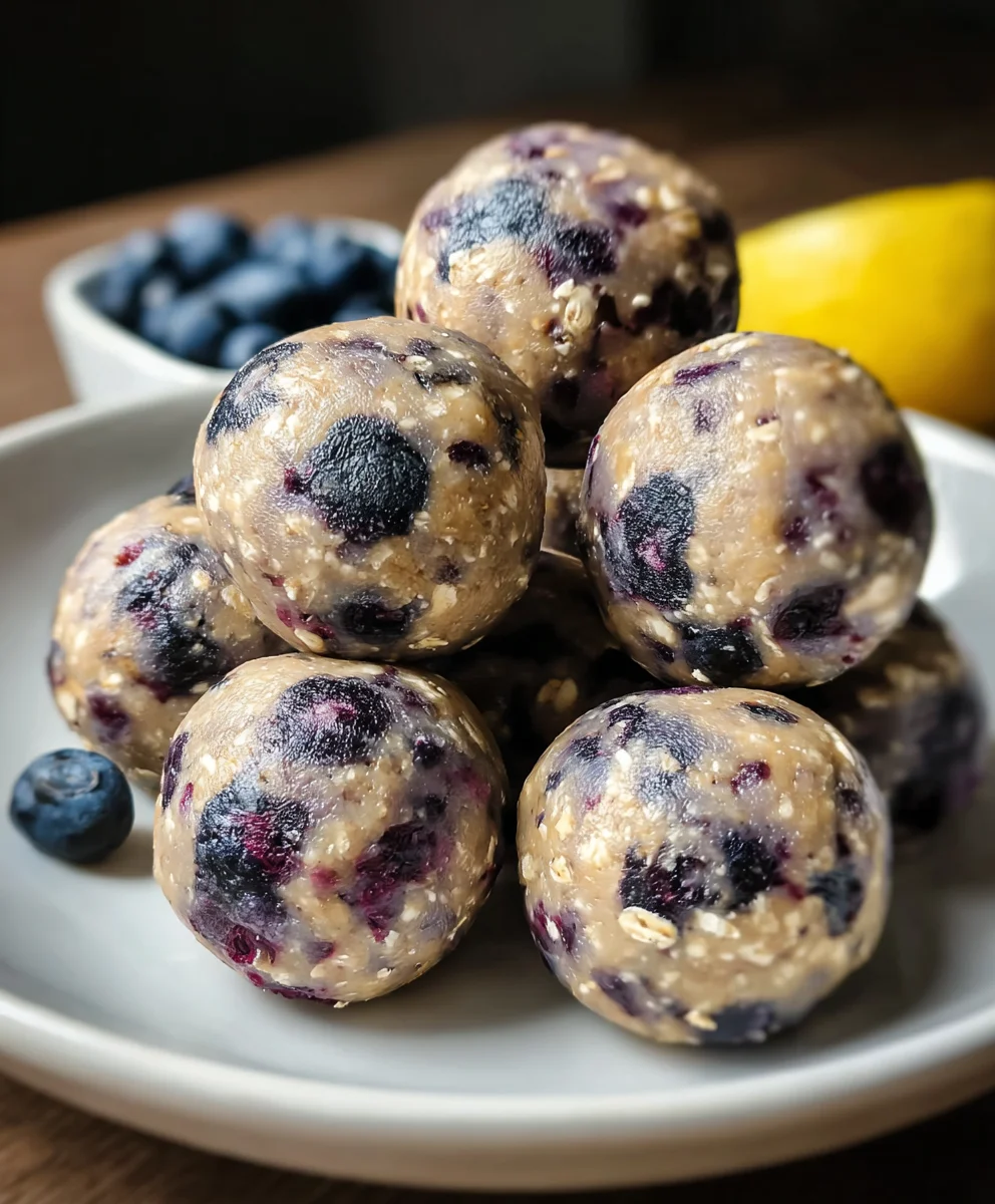 No-Bake Lemon Blueberry Protein Bites Recipe