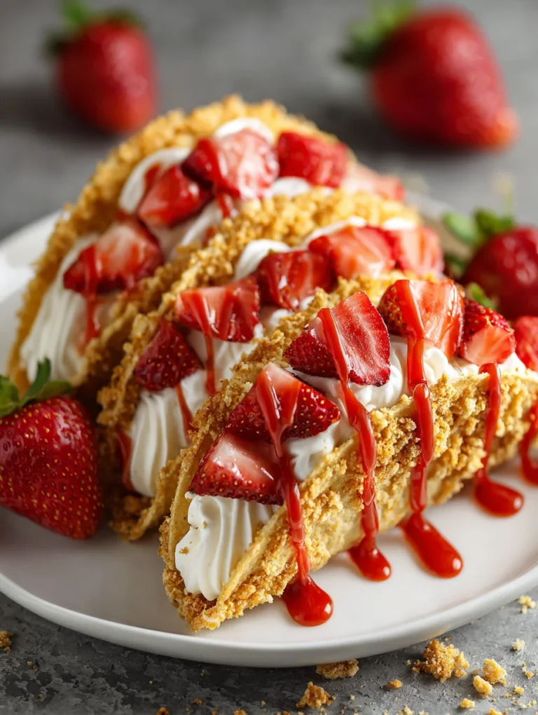 Strawberry Crunch Cheesecake Tacos-Easy Dessert