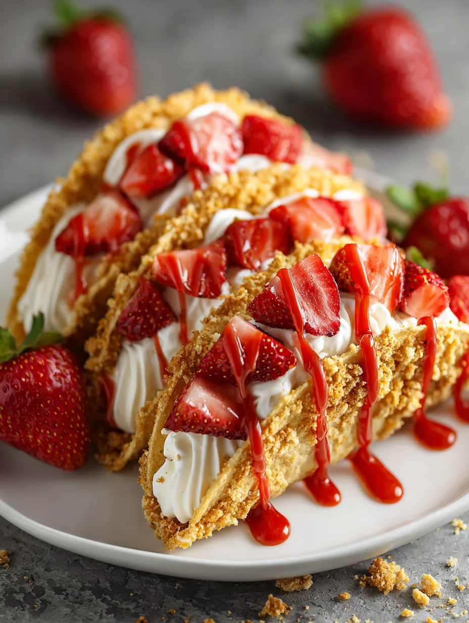 Strawberry Crunch Cheesecake Tacos-Easy Dessert
