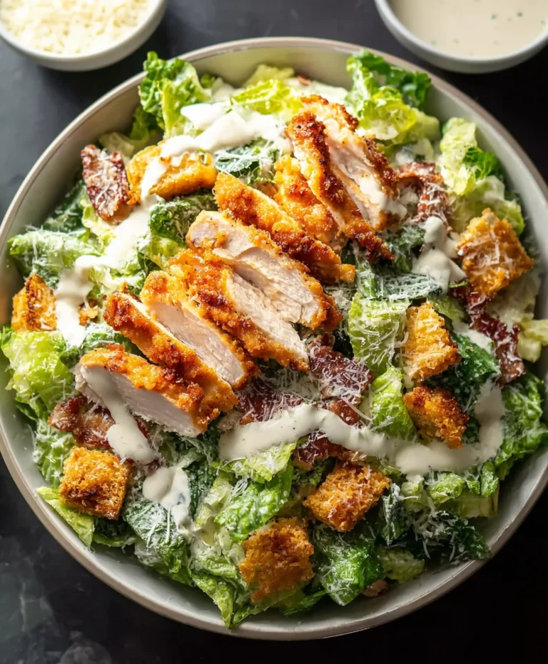 Crispy Chicken Caesar Salad- Quick & Easy Recipe
