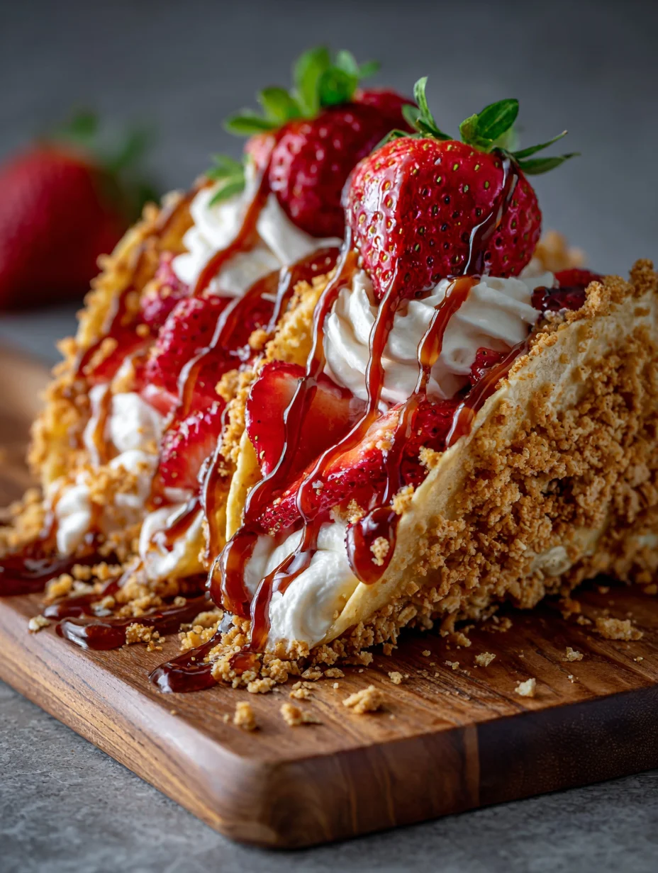 Strawberry Crunch Cheesecake Tacos-Easy Dessert