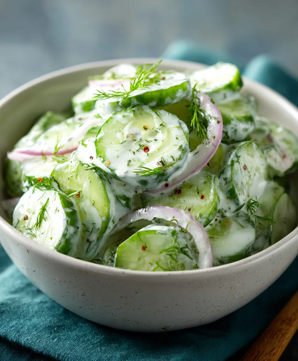 Creamy Cucumber Salad - Quick & Delicious Refreshing Recipe