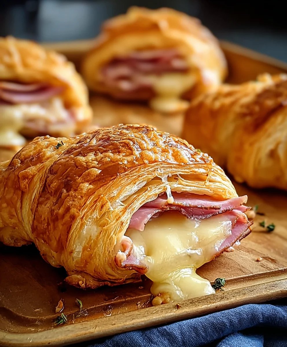 Beef Beef Ham Cheese Croissants- Easy Baked Recipe