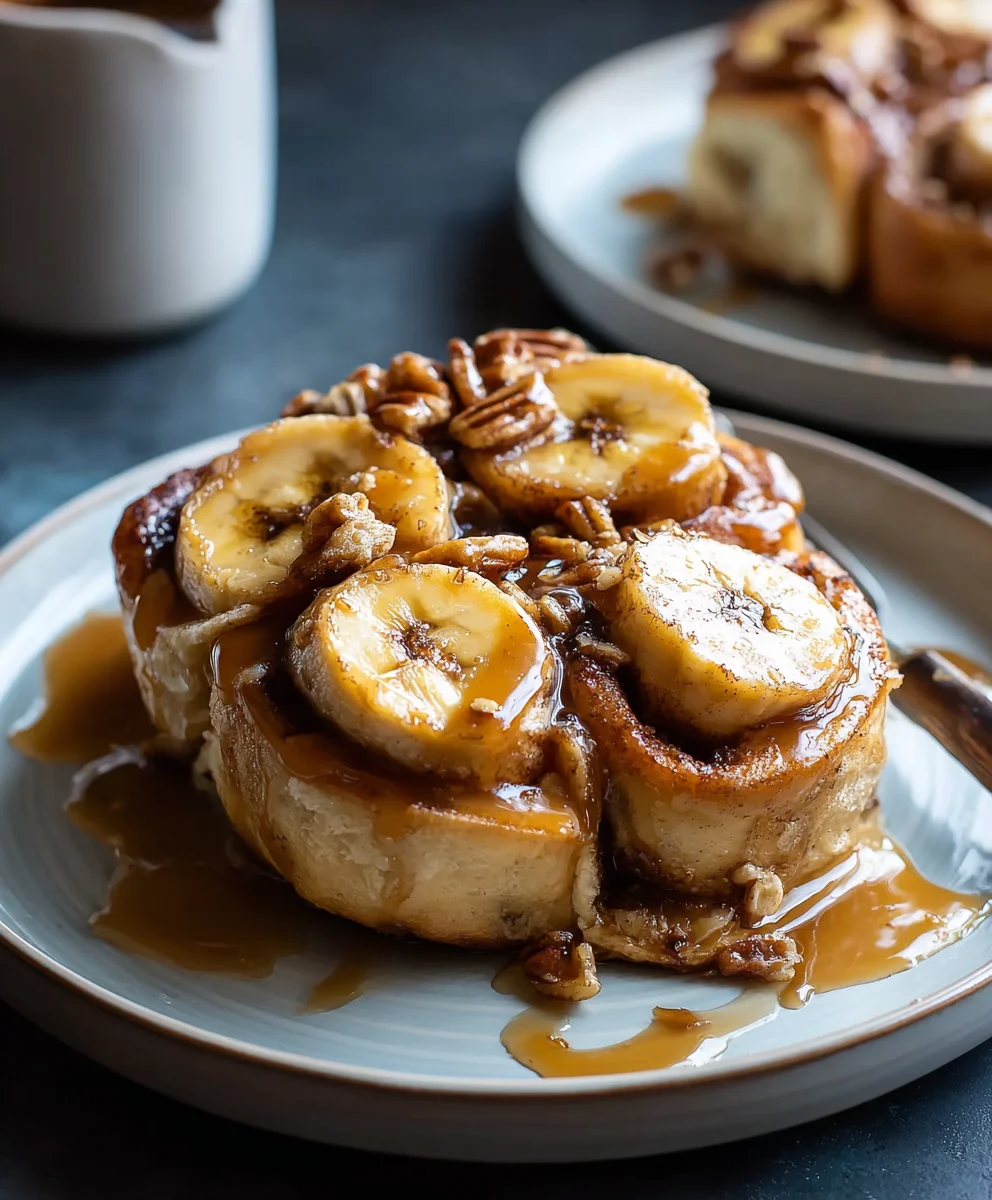 Bananas Foster Cinnamon Rolls-Easy Dessert Recipe