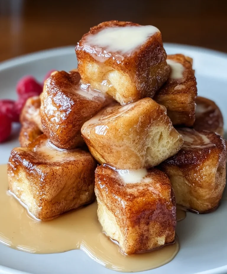 Cinnamon Roll French Toast Bites-Sweet Breakfast Treat