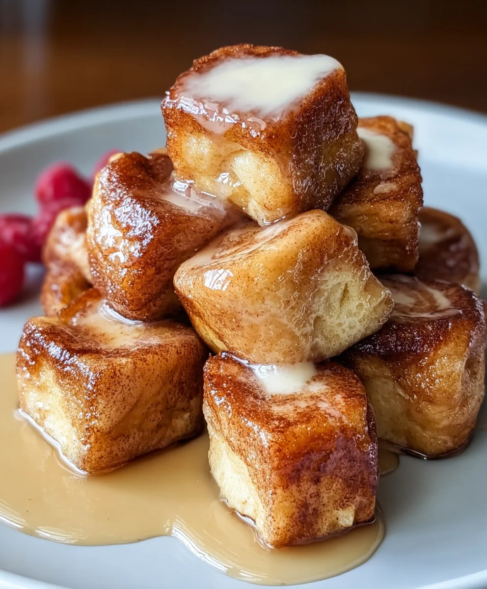 Cinnamon Roll French Toast Bites-Sweet Breakfast Treat