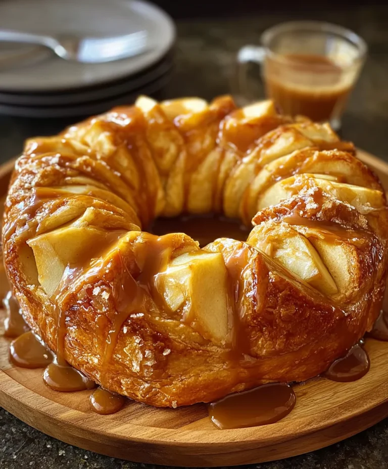 Caramel Apple Cream Cheese Crescent Ring Recipe