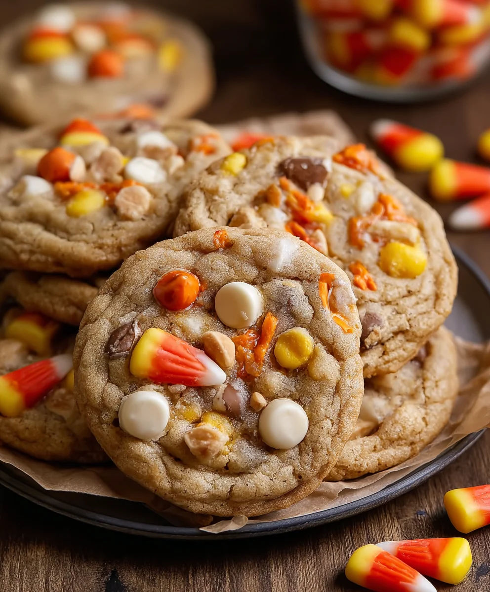 Candy Corn Trail Mix Cookies- Easy Fall Treat
