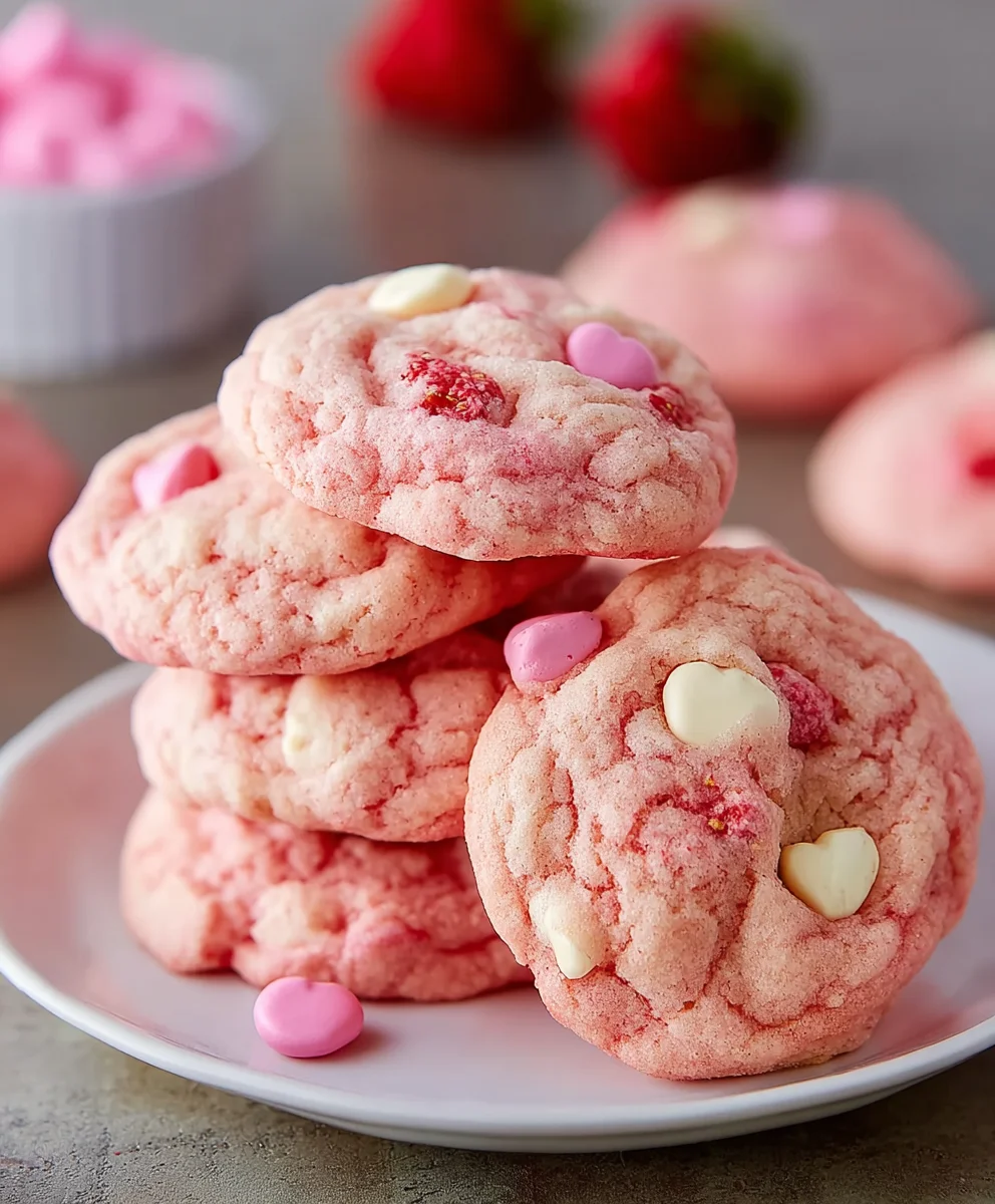 Easy Strawberry Cake Mix Cookies Recipe
