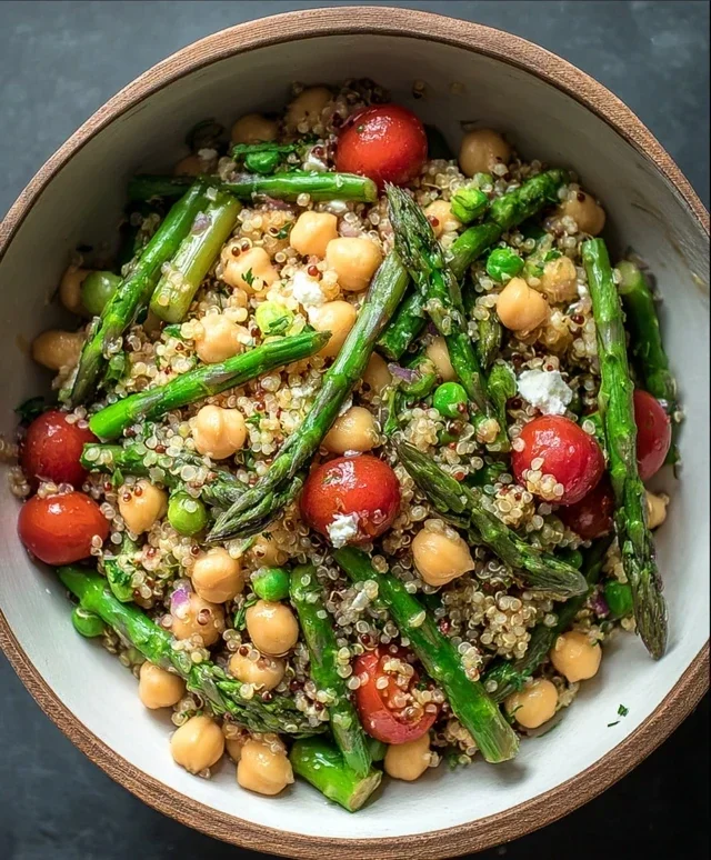 Asparagus Chickpea Quinoa Salad