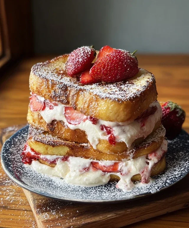 Strawberry Cream Cheese Stuffed French Toast
