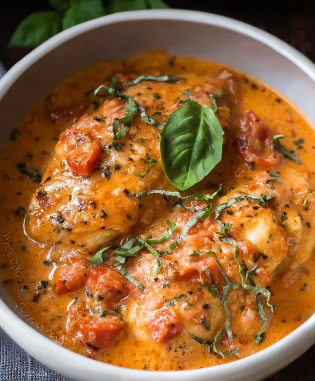 Slow Cooker Creamy Tomato Basil Chicken