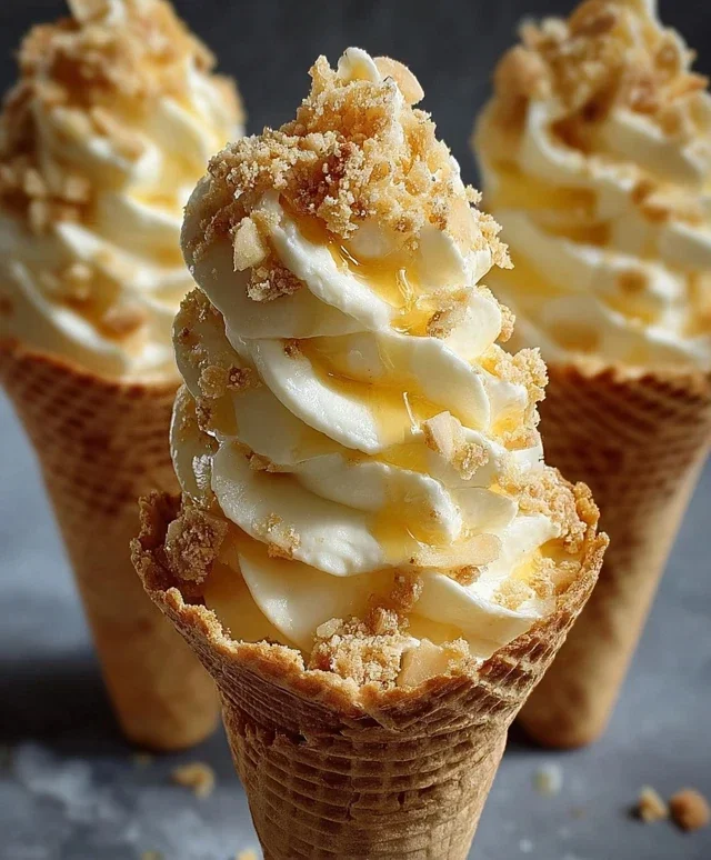 Banana Pudding Cheesecake Cones