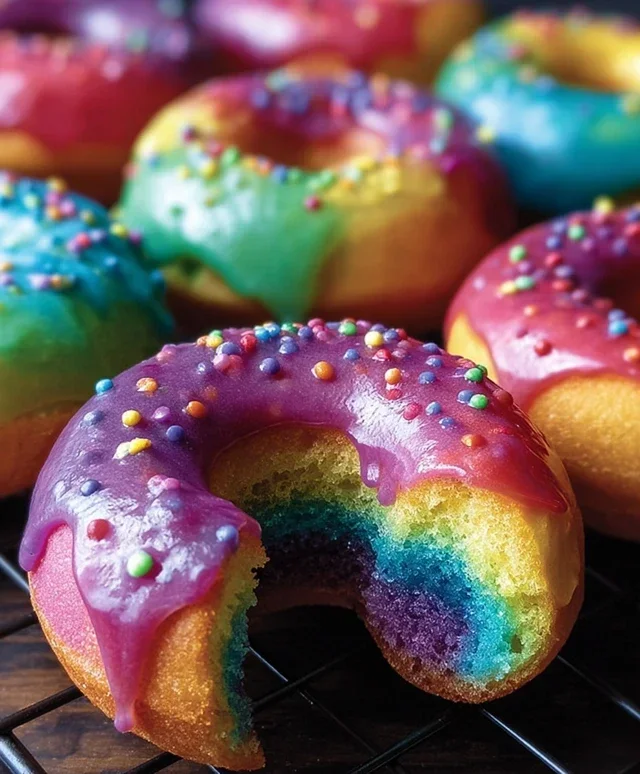 Rainbow-Filled Doughnuts
