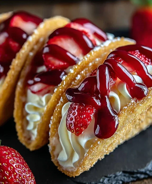 Strawberry Cheesecake Dessert Tacos