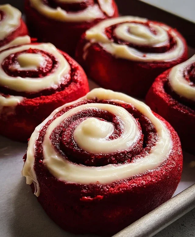 Red Velvet Cinnamon Rolls with Cream Cheese Icing