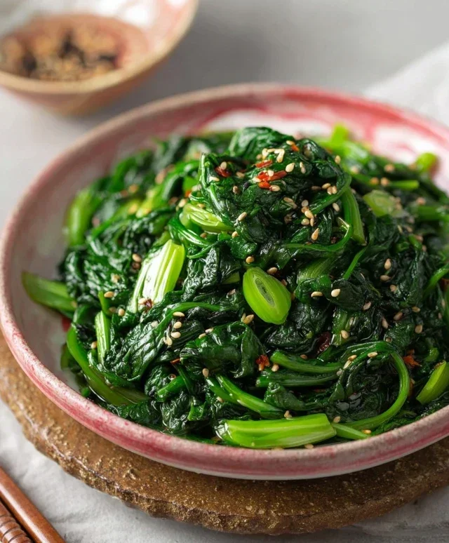 Korean Spinach Side Dish (Sigeumchi Namul)