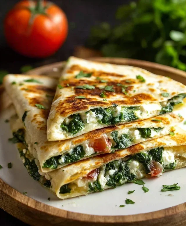Spinach and Feta Quesadillas