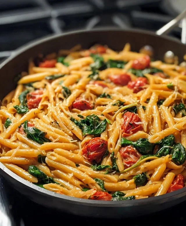 One-Pot Spinach Tomato Pasta