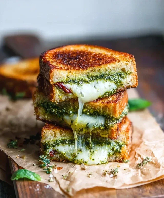 Sourdough Pesto Grilled Cheese