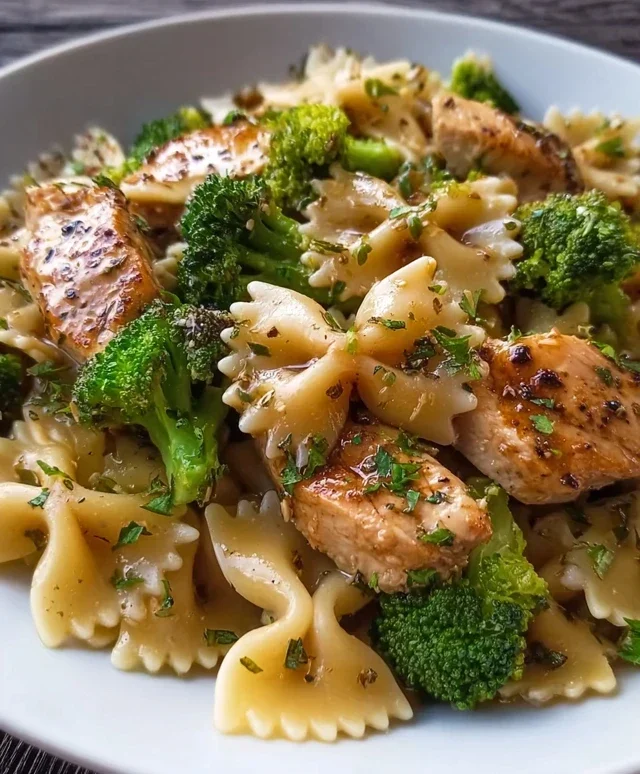 Cowboy Butter Lemon Bowtie Chicken with Broccoli Bliss
