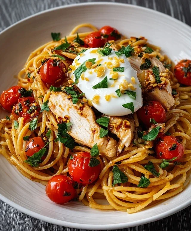 Chicken Spaghetti with Burrata