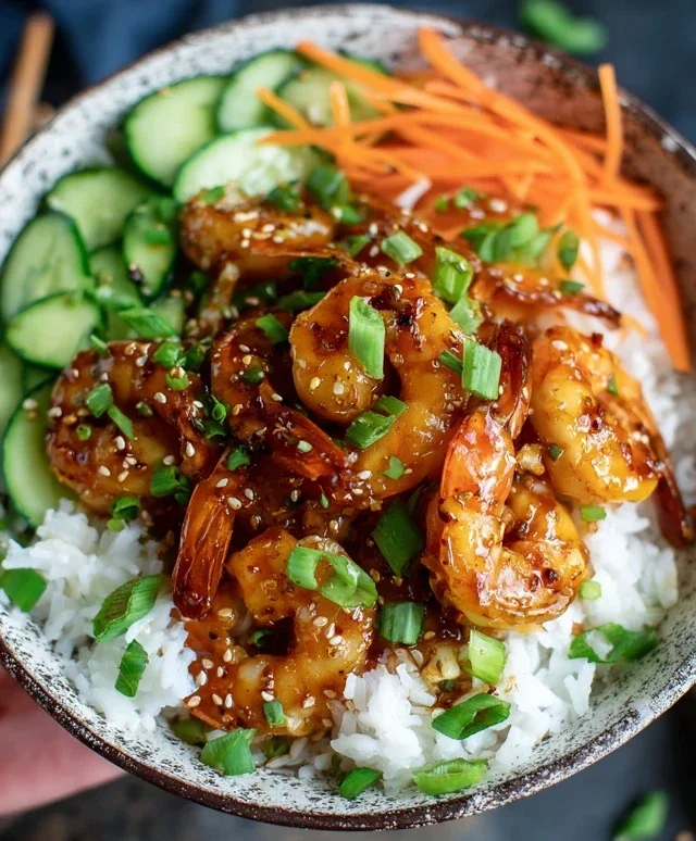 Honey Garlic Shrimp Bowls
