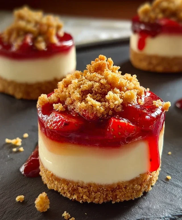 Mini Strawberry Crunch Stuffed Cheesecake
