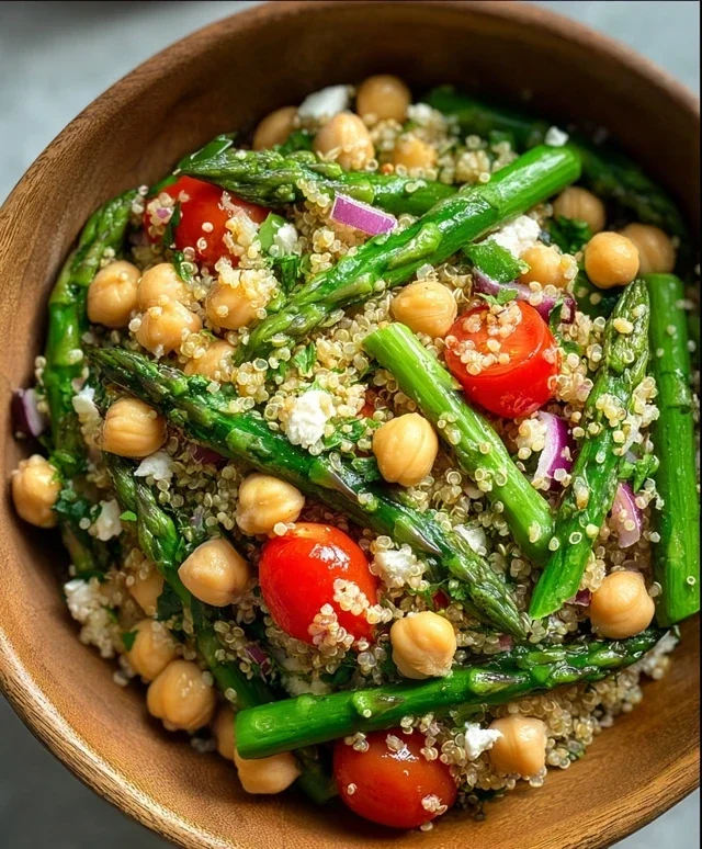 Asparagus Chickpea Quinoa Salad