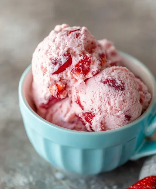Homemade Strawberry Ice Cream