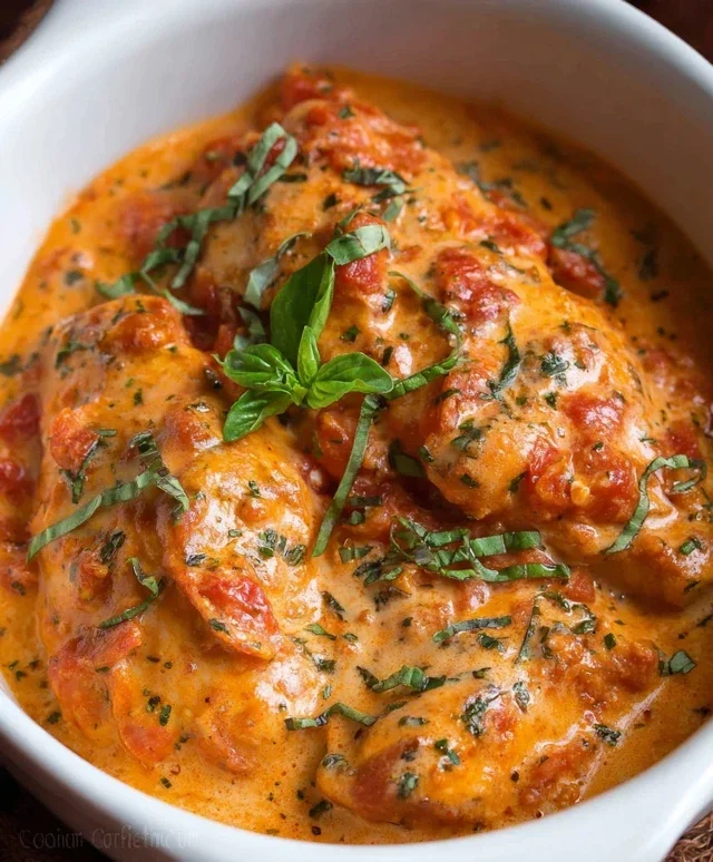 Slow Cooker Creamy Tomato Basil Chicken