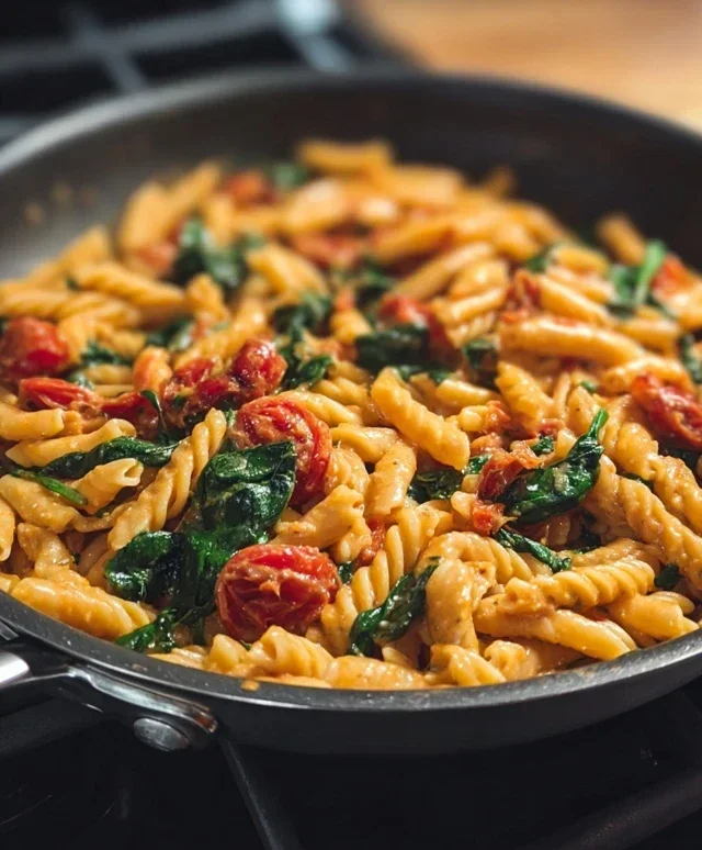 One-Pot Spinach Tomato Pasta