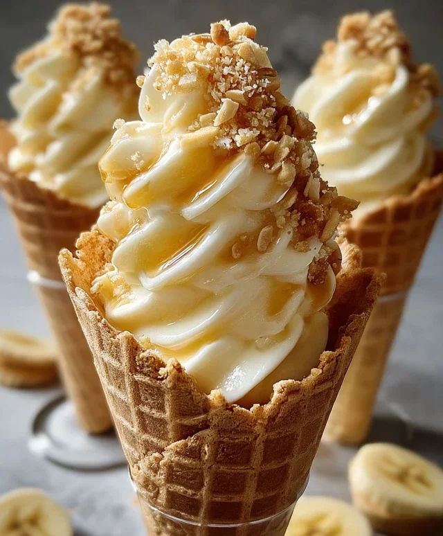Banana Pudding Cheesecake Cones