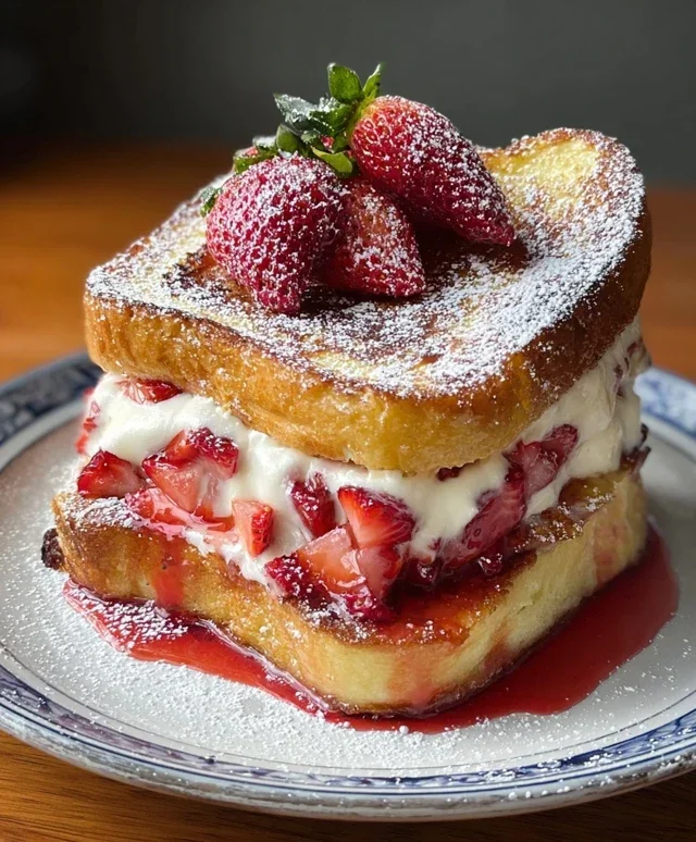 Strawberry Cream Cheese Stuffed French Toast