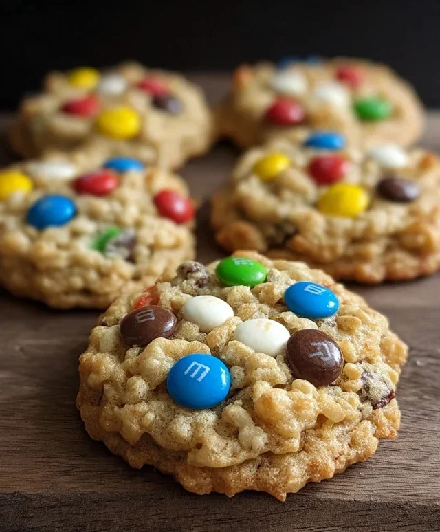 M&M Rice Krispies Cookies