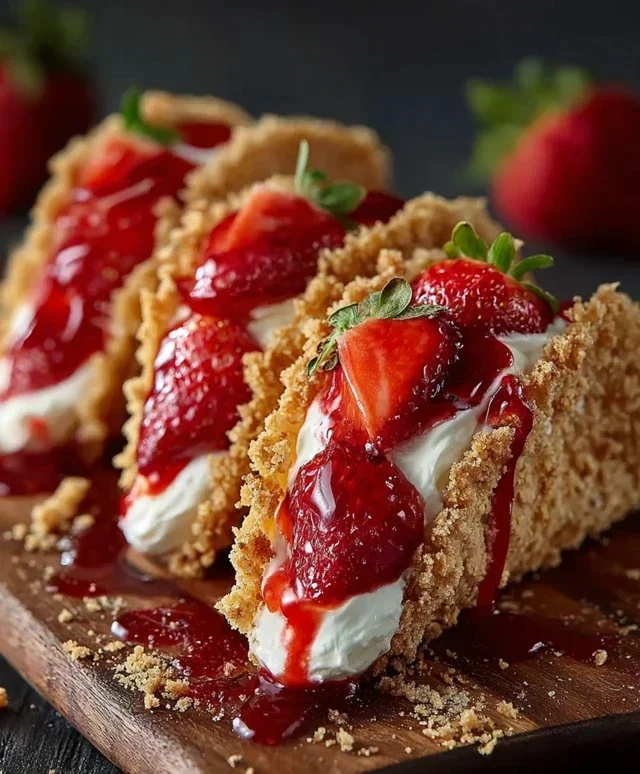 Strawberry Crunch Cheesecake Tacos