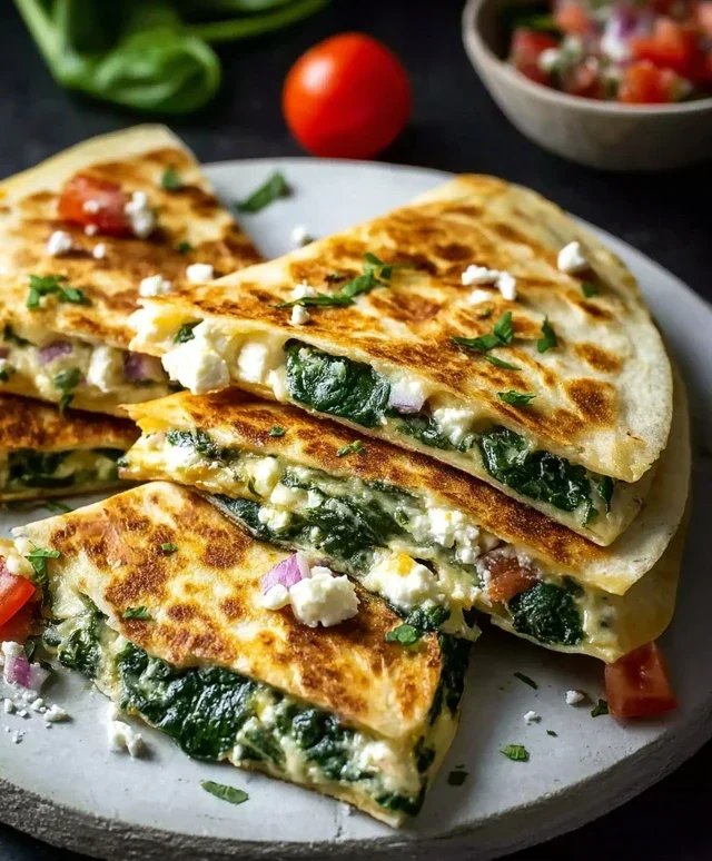 Spinach and Feta Quesadillas