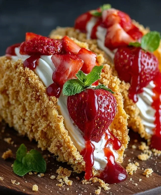 Strawberry Crunch Cheesecake Tacos