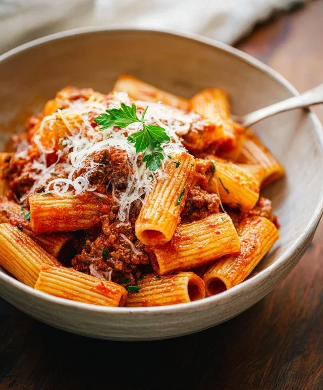 Beef Pasta in Tomato Sauce {Beef Ragu Pasta}