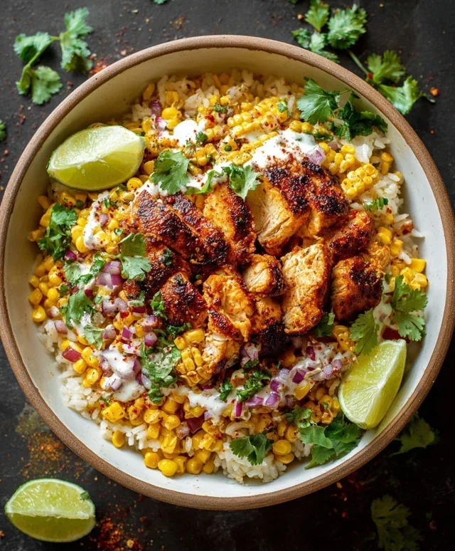 Street Corn Chicken Rice Bowl