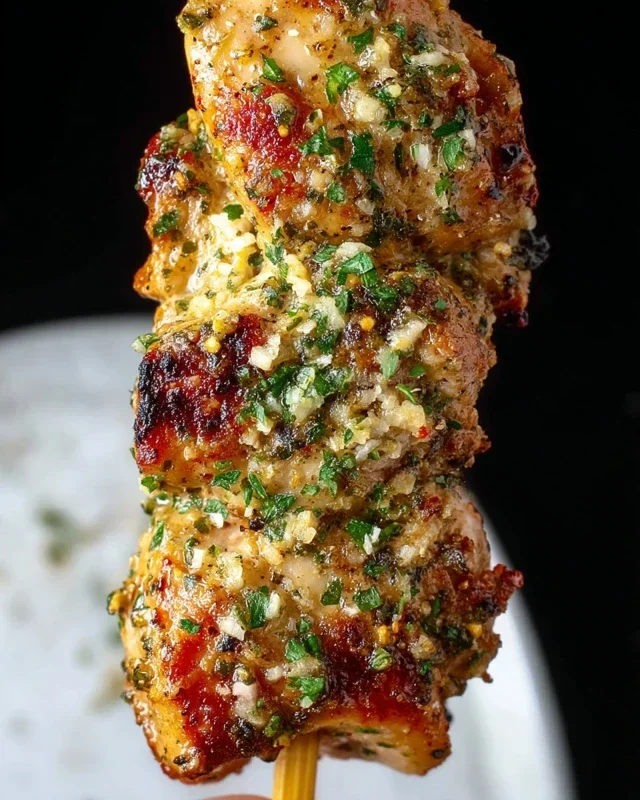 Garlic Parmesan Chicken Skewers