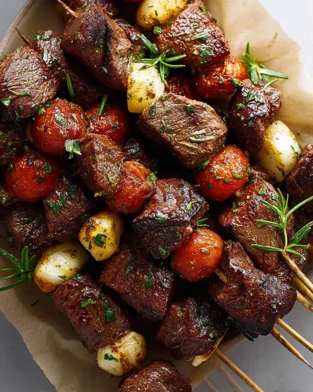 Rosemary Garlic Steak Kebabs