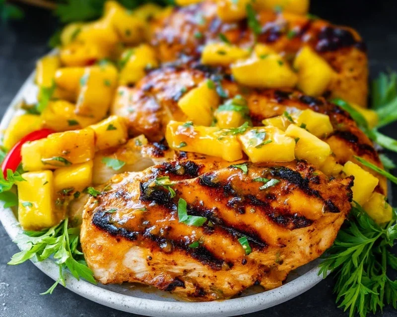 Grilled Mango Pineapple Chicken