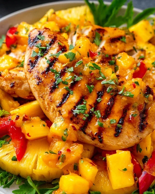 Grilled Mango Pineapple Chicken