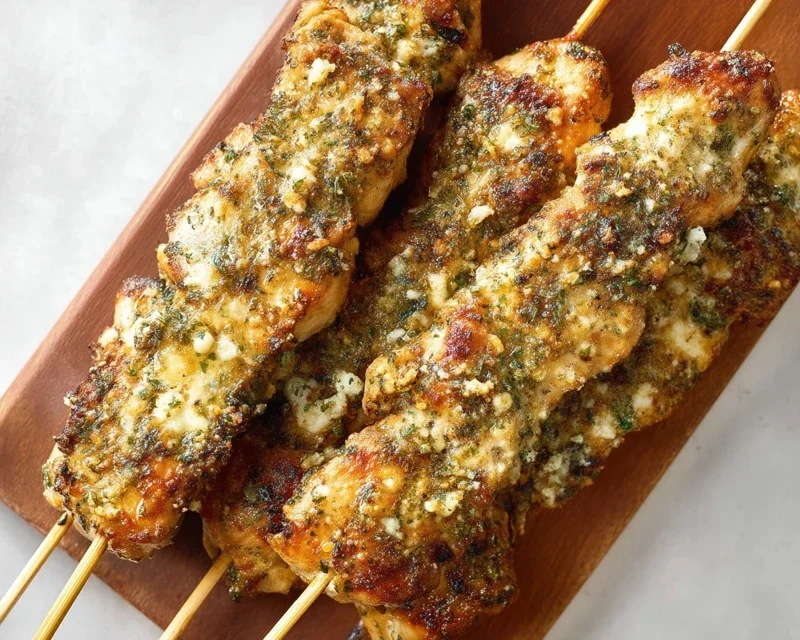 Ranch Garlic Parmesan Chicken Skewers