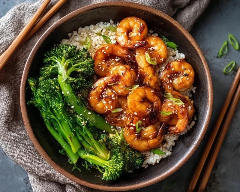 Honey Garlic Shrimp Bowls