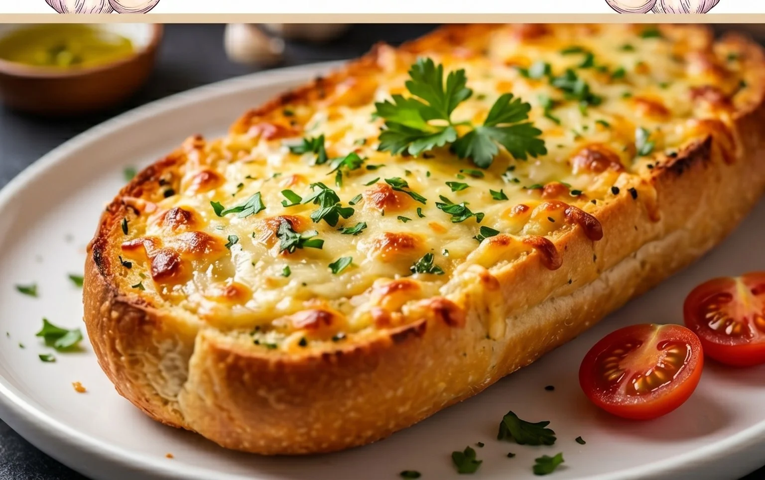 BEST CHEESY GARLIC BREAD RECIPE